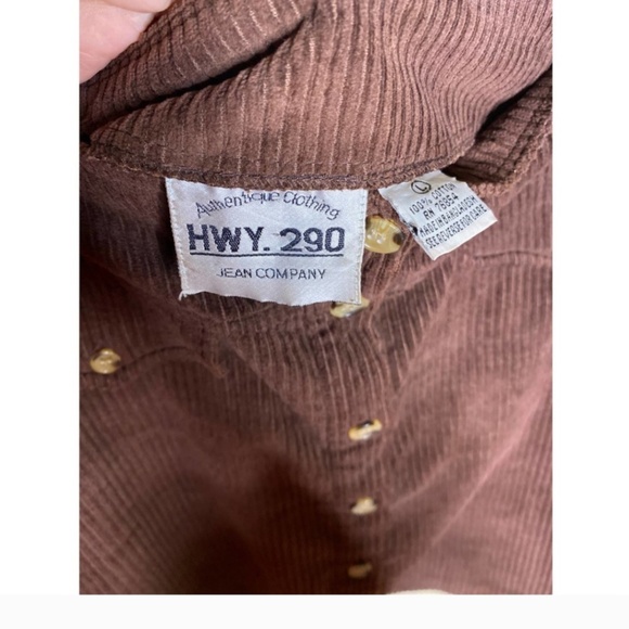 Vintage Corduroy Mini Brown Button Front Skirt Large - Picture 5 of 11